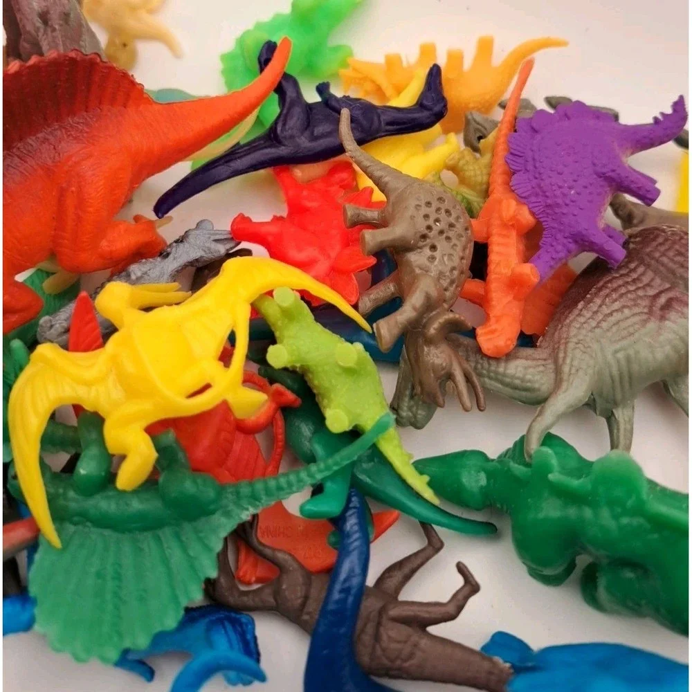 LOT OF 2LB's Dinosaurs Small Medium Rubber Plastic Toy 1